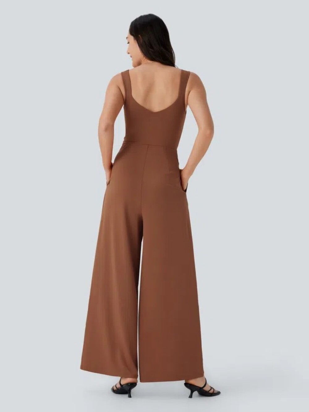 NWT Halara U Back Sleeveless Casual Jumpsuit with Pockets - Picture 2 of 6